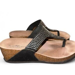 Serene Island Rhinestone Cork Wedge Sandals ✨ Size 9